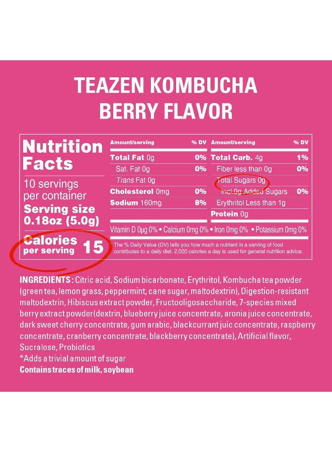 Teazen Kombucha Berry Probiotics - 10 Sticks - Image 2